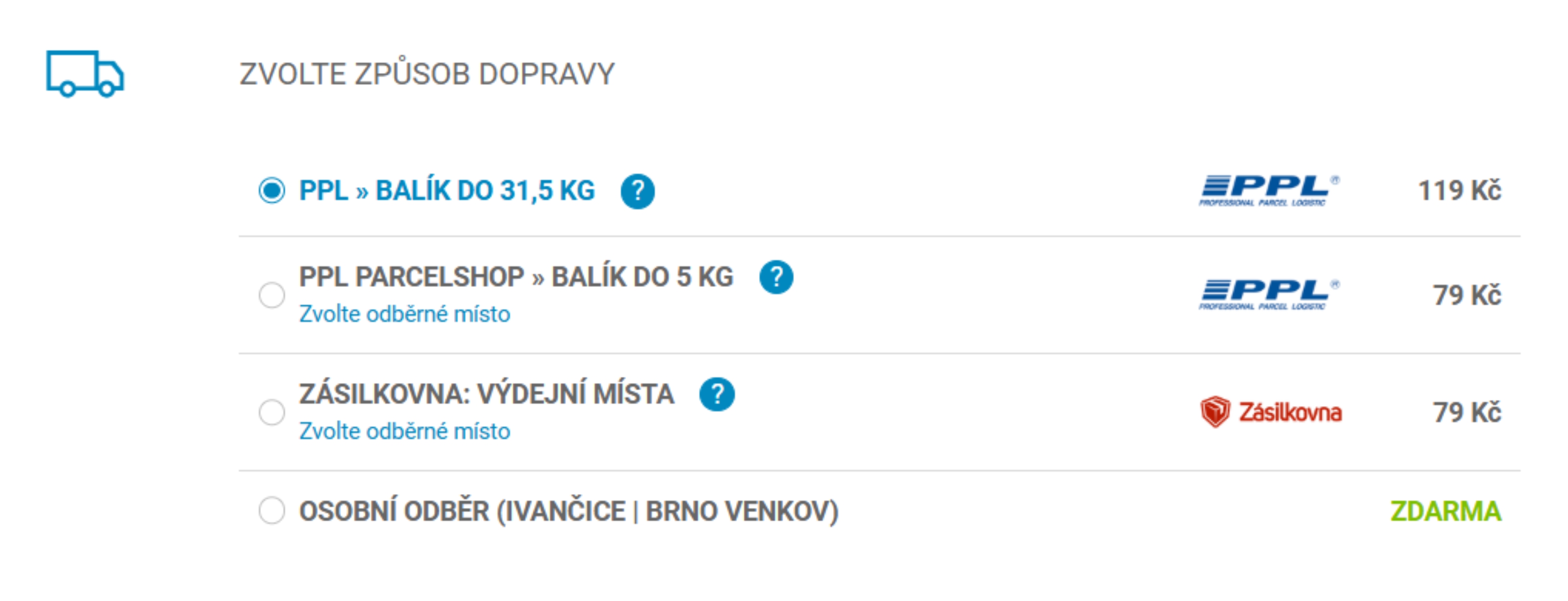 eshop mbcalibr cena dopravy